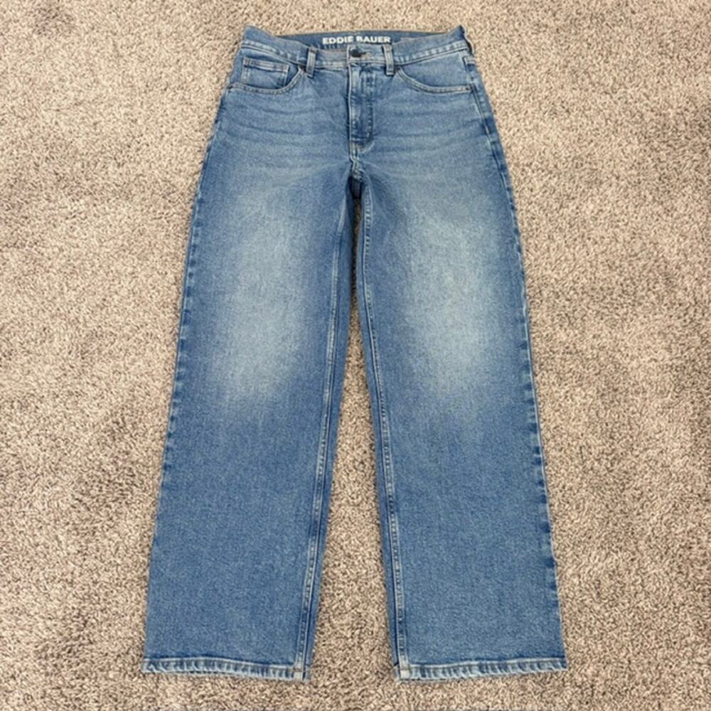 Eddie Bauer Authentic Voyager High Rise Crop Blue Jeans Classic Women's Tall 8